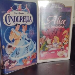 Disney Cinderella & Alice in Wonderland VHS Covers - Blue, Pink